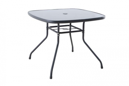 Set mobilier gradina, gri, otel, 4 persoane, 6 piese, masa + 4 scaune + umbrela, inlude perne • Colorado [3]