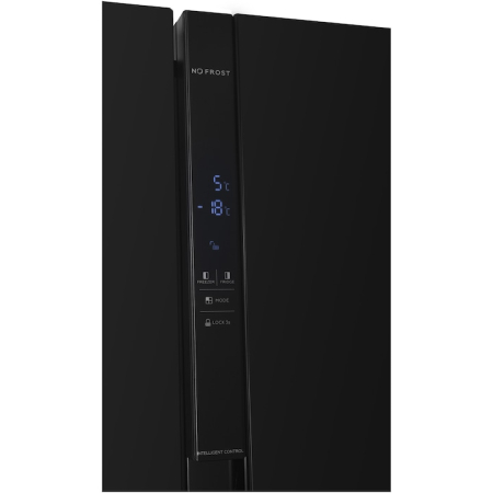 Side by Side Heinner HSBS-H439NFBKWDE++, 439 l, No Frost, Clasa E, Display, Dozator de apa, Functie smart, Functie congelare si racire rapida, H 177, Negru [3]