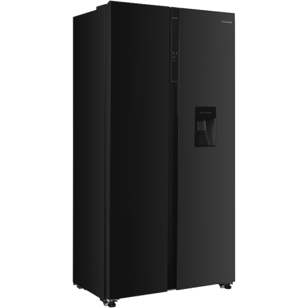Side by Side Heinner HSBS-H439NFBKWDE++, 439 l, No Frost, Clasa E, Display, Dozator de apa, Functie smart, Functie congelare si racire rapida, H 177, Negru [2]