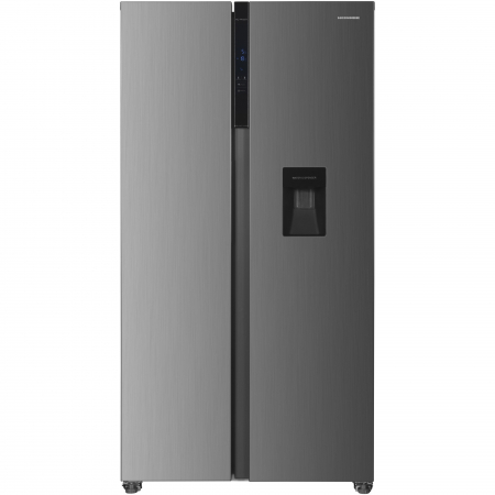 Side by side - Side by side Heinner HSBS-HM529NFXWDE++, 529 l, Full No Frost, Clasa E, Compersor Dual Inverter, Display LED cu touch, Dozator apa, Iluminare LED, Blocare acces copii, H 177 cm, Inox