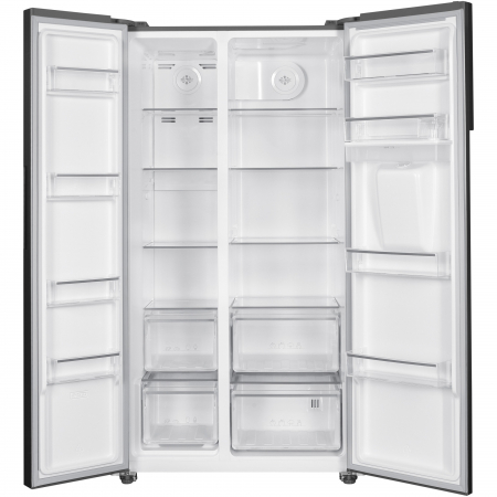 Side by side Heinner HSBS-HM529NFXWDE++, 529 l, Full No Frost, Clasa E, Compersor Dual Inverter, Display LED cu touch, Dozator apa, Iluminare LED, Blocare acces copii, H 177 cm, Inox [2]