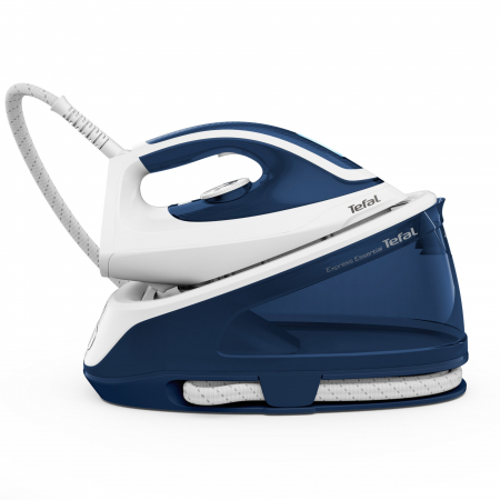 PROMOTII - Statie de calcat Tefal Express Essential SV6116E0 , 2200W, 5.3 bari, jet de abur 270 g/min, abur variabil 0-120g/min, talpa Xpress Glide, rezervor apa 1.4 L, oprire automata, alb/albastru
