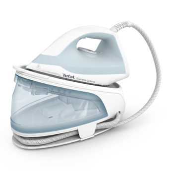 PROMOTII - Statie de calcat Tefal Express Optimal SV4210E0, 2200  W,  jet de abur 320  g/min, abur variabil 120  g/min, rezervor detasabil 1.3L,oprire automata, talpa Ceramic Xpress Glide, Alb & albastru  