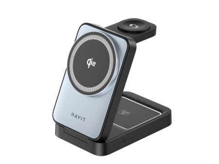 Statie de incarcare 3 in 1 wireless HAVIT W3103, 15 W, Negru - Gri, 96 x 65 x 30 mm [0]
