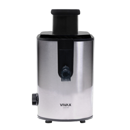 Storcatoare - Storcator de fructe si legume, VIVAX AJ-400, putere 400 W, diametru tub 6.5 cm, recipiente de suc si pulpa, Inox, Argintiu