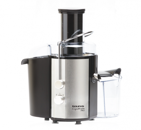 Storcatoare - Storcator Taurus de fructe si legume Liquafruits Pro, 700W, 2 Viteze, Tub alimentare XXL, Vas 1L cu separator de spuma, Vas pulpa 1.5L, Sita inox, Inox