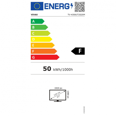 Televizor LED Smart VIVAX TV-43S61T2S2SM, HD, 109 cm, Clasa F, Negru [2]