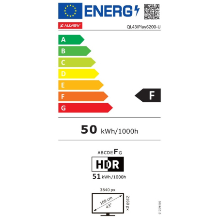 Televizor QLED Smart Allview QL43iPlay6200-U, diagonala 109 cm, Ultra HD / 4K, clasa F, sistem operare VIDAA, HDR, Dolby Audio, negru [6]
