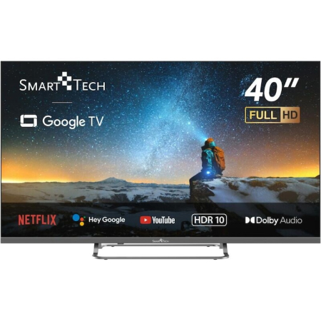 Televizoare - Televizor Smart Tech Google TV 40FG01V, 101 cm, Smart TV, Full HD, Wi-Fi, Bluetooth, Dolby Audio, Negru