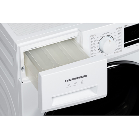 Uscator cu pompa de caldura HEINNER HHPD-M10G5PBKD++, 10 KG, Clasa D, 16 programe de uscare, Display LED, Functie anti-sifonare, Indicator curatare filtru scame, Indicator rezervor colectare apa plin, Blocare acces copii, Alb [3]