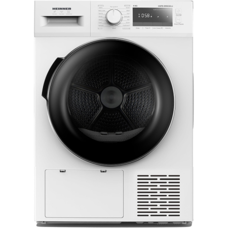 Electrocasnice mari - Uscator de rufe HEINNER HHPD-M9G3A++, Pompa de caldura, 9 kg, 14 programe, Clasa A++/D, Display LED, Lumina cuva, Indicator curatare filtru scame, Indicator rezervor colectare apa plin, Blocare acces copii, Alb