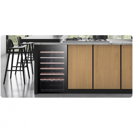 Racitor vinuri Tesla RW092M, 93 l, 34 sticle, Control electronic, Rafturi lemn, H 84.5 cm, Negru [4]