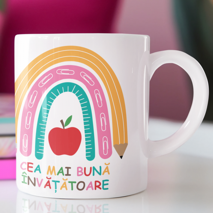 Cana personalizata Cea mai buna invatatoare curcubeu-Deyu [2]