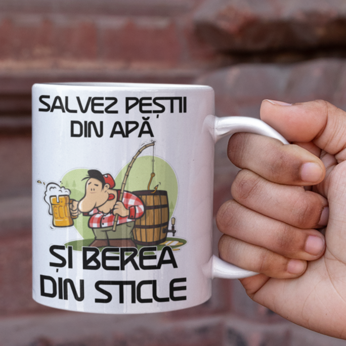 Cana pescari salvez pestii din apa si berea din sticle-Deyu [2]