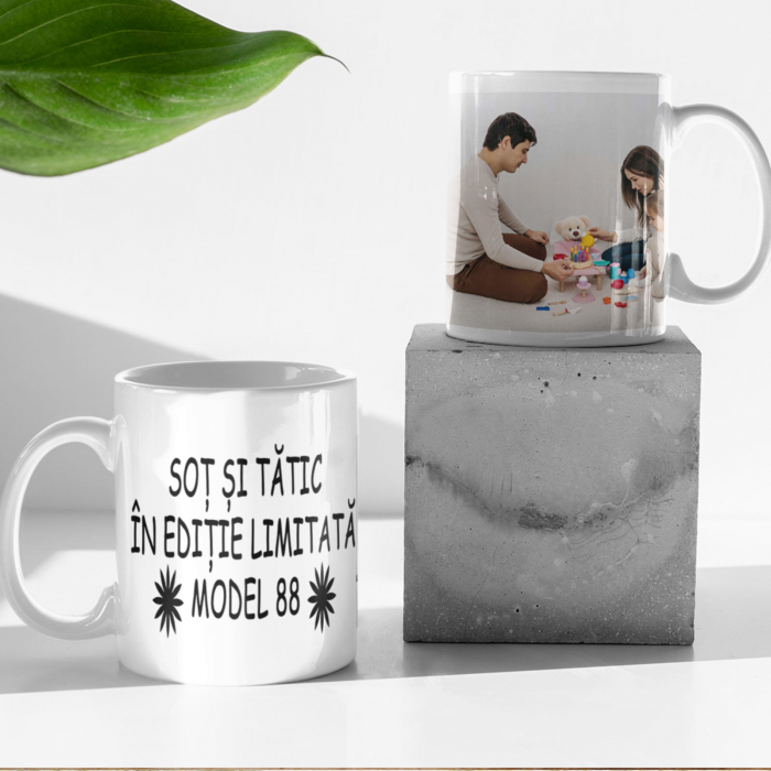 Cana personalizata soti si tata cu poza si data nasteri-Deyu [2]