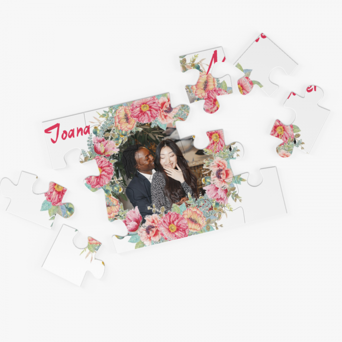 Puzzel personalizat flori nume si poza-Deyu [2]