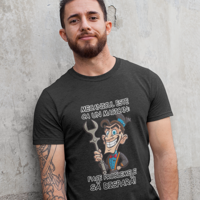 Tricou cu mesajul"Mecanicul este ca un magician"-Deyu [2]