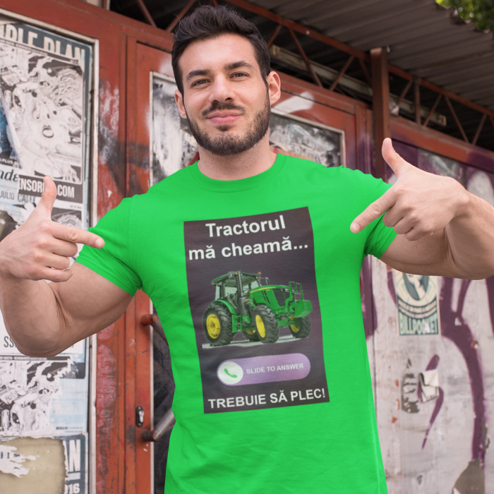 Tricou cu mesajul " Tractorul ma cheama trebuie sa plec"-Deyu [3]