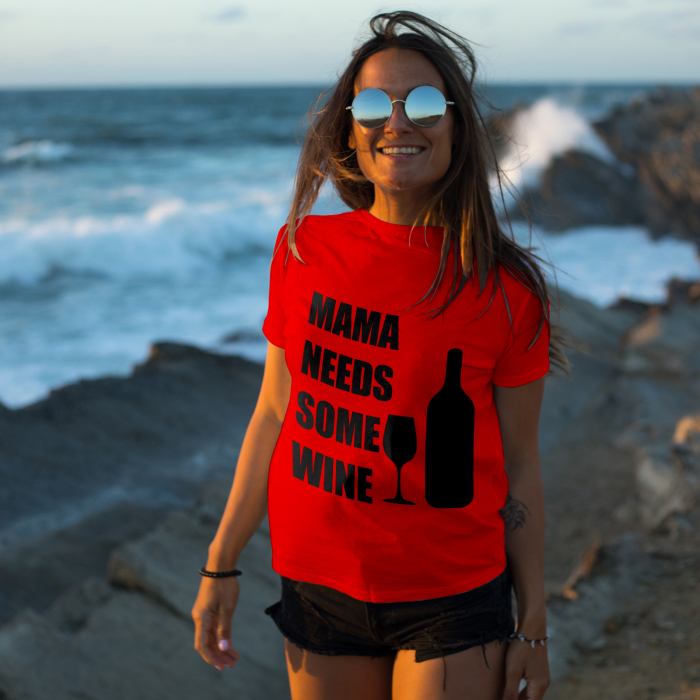 Tricou Pentru Femei Mama Needs Some Wine-Deyu [2]