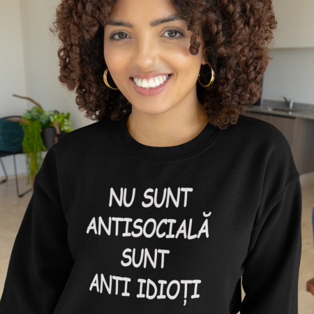 Bluze - Bluza cu maneca Antisociala-Deyu