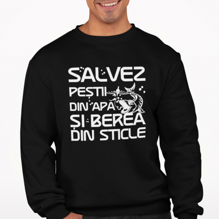 Bluze - Bluza cu maneca Salvez pestii-Deyu