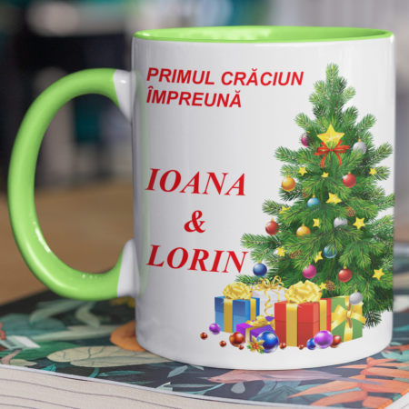 Cadouri Craciun - Cana cu interior colorat Primul Craciun-Deyu