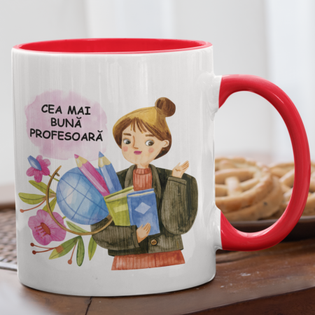 Cani Personalizate - Cana colorata Cea mai buna profesoara-Deyu