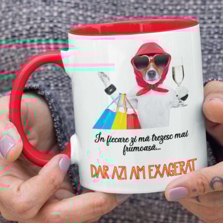Cadouri pentru EA - Cana In fiecare zi ma trezesc mai frumoasa  cu interior colorat-Deyu