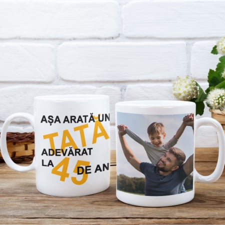 Cani Personalizate - Cana personalizata tata cu poza si varsta-Deyu