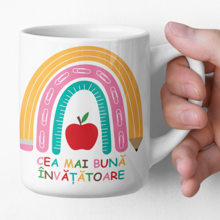Cani Personalizate - Cana personalizata Cea mai buna invatatoare curcubeu-Deyu