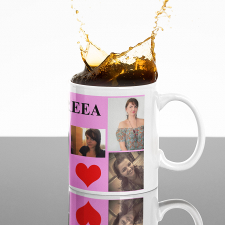 Cani Personalizate - Cana personalizata cu 4 poze si nume -Deyu