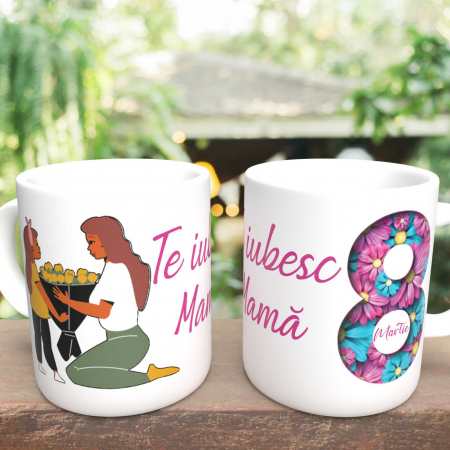 Cadouri pentru EA - Cana personalizata Te iubesc mama-Deyu