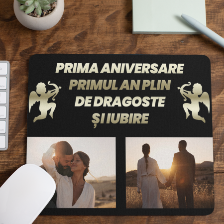Mousepad Personalizat - mouse pad personalizat doua poze si text-Deyu