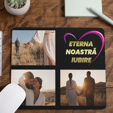 Mousepad Personalizat - mouse pad personalizat trei poze si text-Deyu