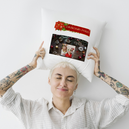 Perne și căni de Crăciun - Perna de Craciun o poza si mesaj-Deyu