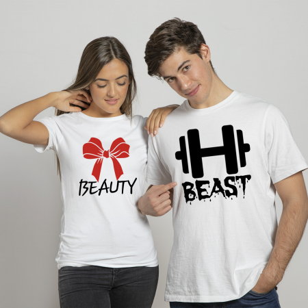 Tricouri Cupluri - Set Tricouri Beast-Beauty-Deyu