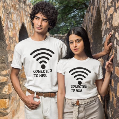 Tricouri Cupluri - Set Tricouri Cuplu Wifi-Deyu