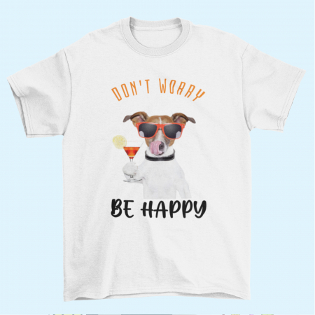Tricouri cu Mesaje - TRICOU BE HAPPY-Deyu