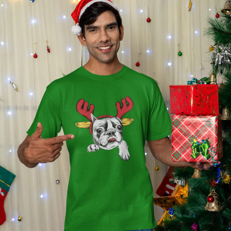 Tricouri de Crăciun - Tricou Craciun Bull Dog - Deyu