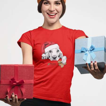 Tricouri de Crăciun - Tricou Craciun Dog- Deyu