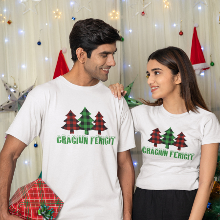Tricouri de Crăciun - Tricou Craciun Fericit Brazi-Deyu