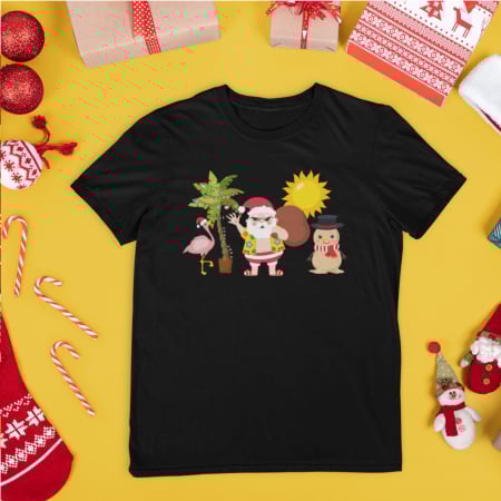 Tricouri de Crăciun - Tricou Craciun In Vacanta- Deyu