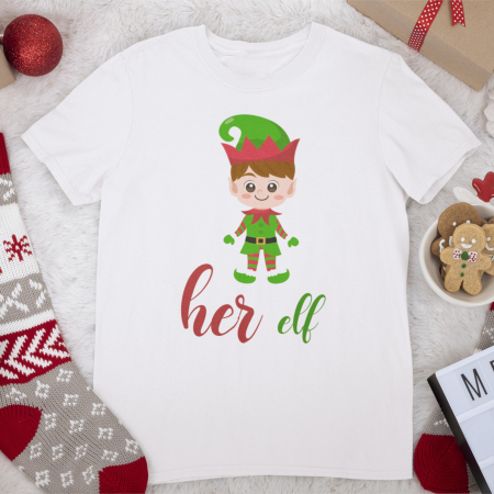 Tricouri de Crăciun - Tricou Her/His Elf- Deyu