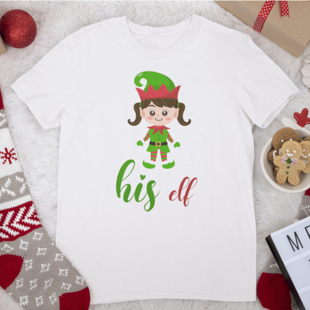 Tricouri de Crăciun - Tricou Her/His Elf- Deyu