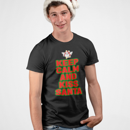 Tricouri de Crăciun - Tricou Kiss Santa- Deyu