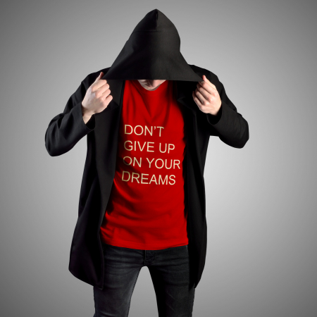 Tricouri cu Mesaje - Tricou Motivational Dont Give Up On Your Dreams-Deyu