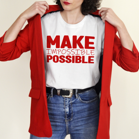 Tricouri cu Mesaje - Tricou Motivational Make Impossible Possible-Deyu