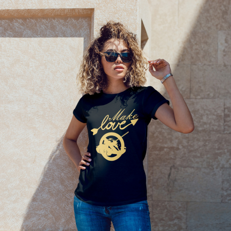 Tricouri Motivationale - Tricou Motivational Make Love Not War-Deyu
