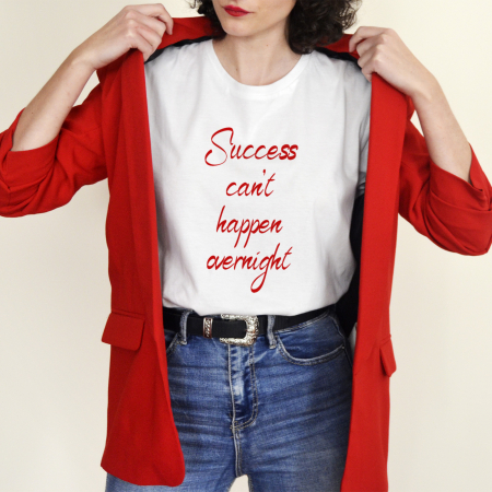 Tricouri cu Mesaje - Tricou Motivational Success Can.t Happen Overnight-Deyu
