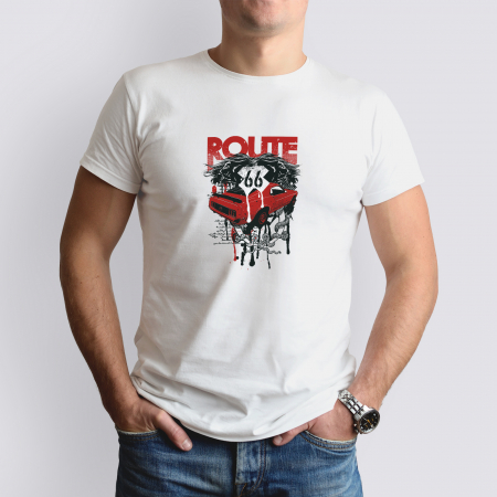 Tricouri Auto - Tricou Route 66 Mustang-Deyu